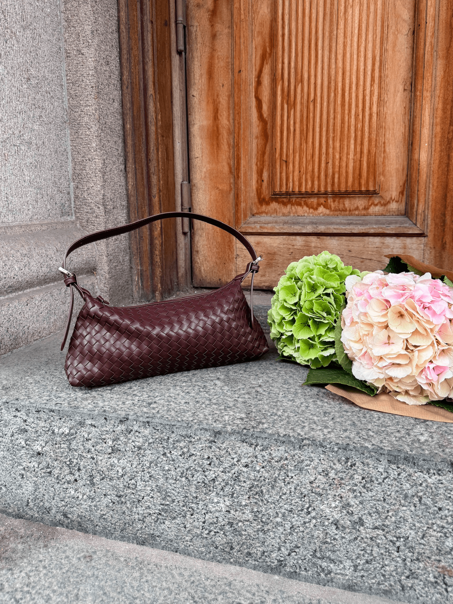 Charlotte Baguette Bag - Dark Brown